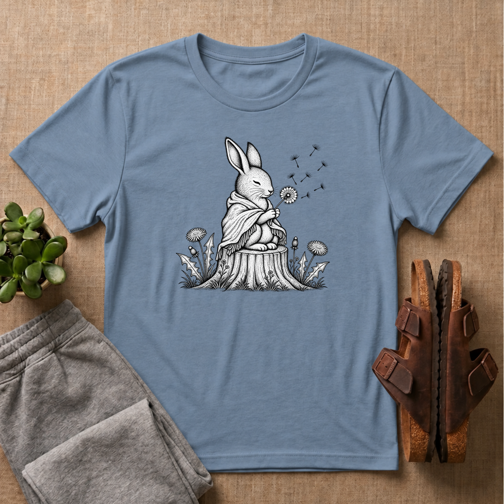 Rabbit Blowing Dandelion With a Blanket T-Shirt