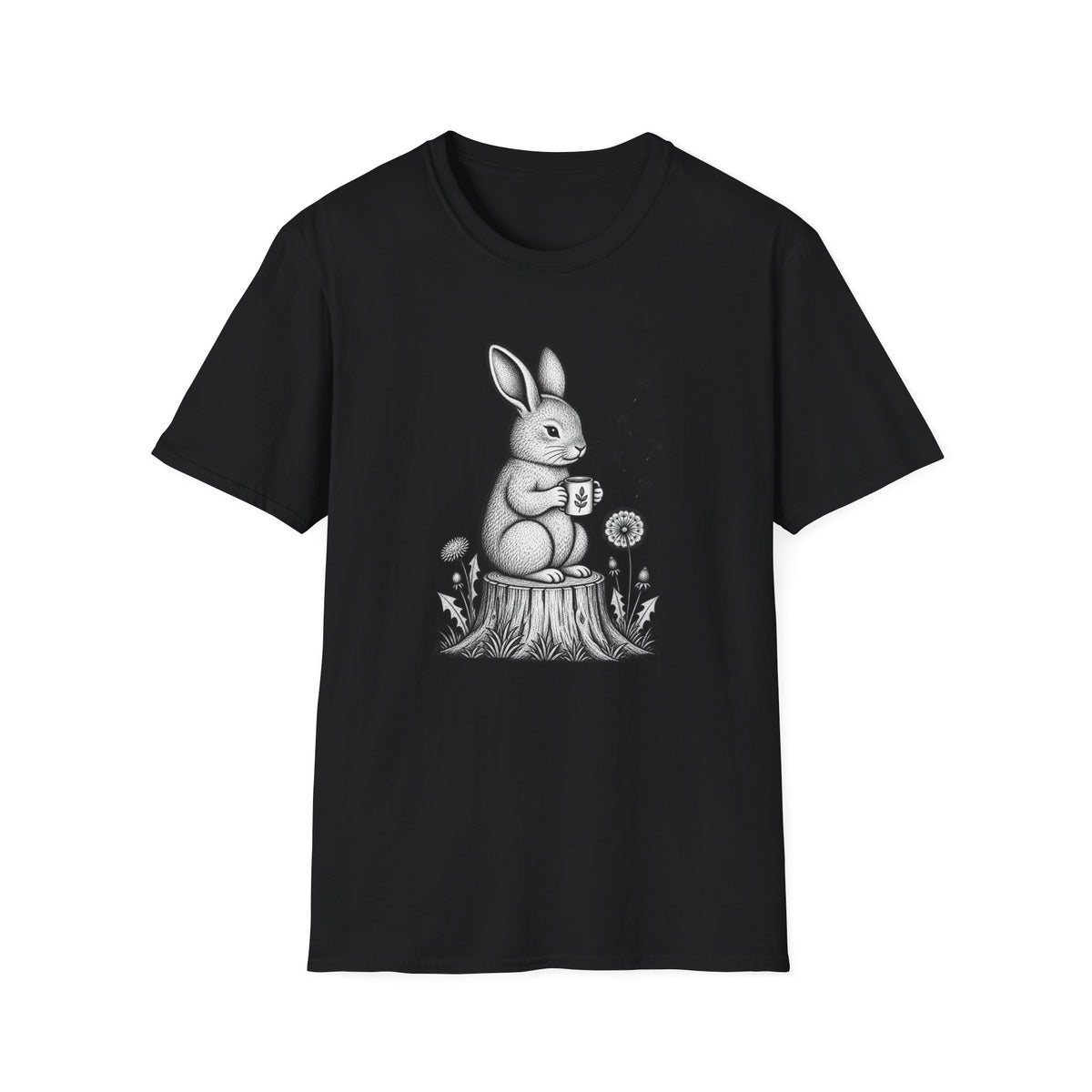 Rabbit Drinking Coffee T-Shirt