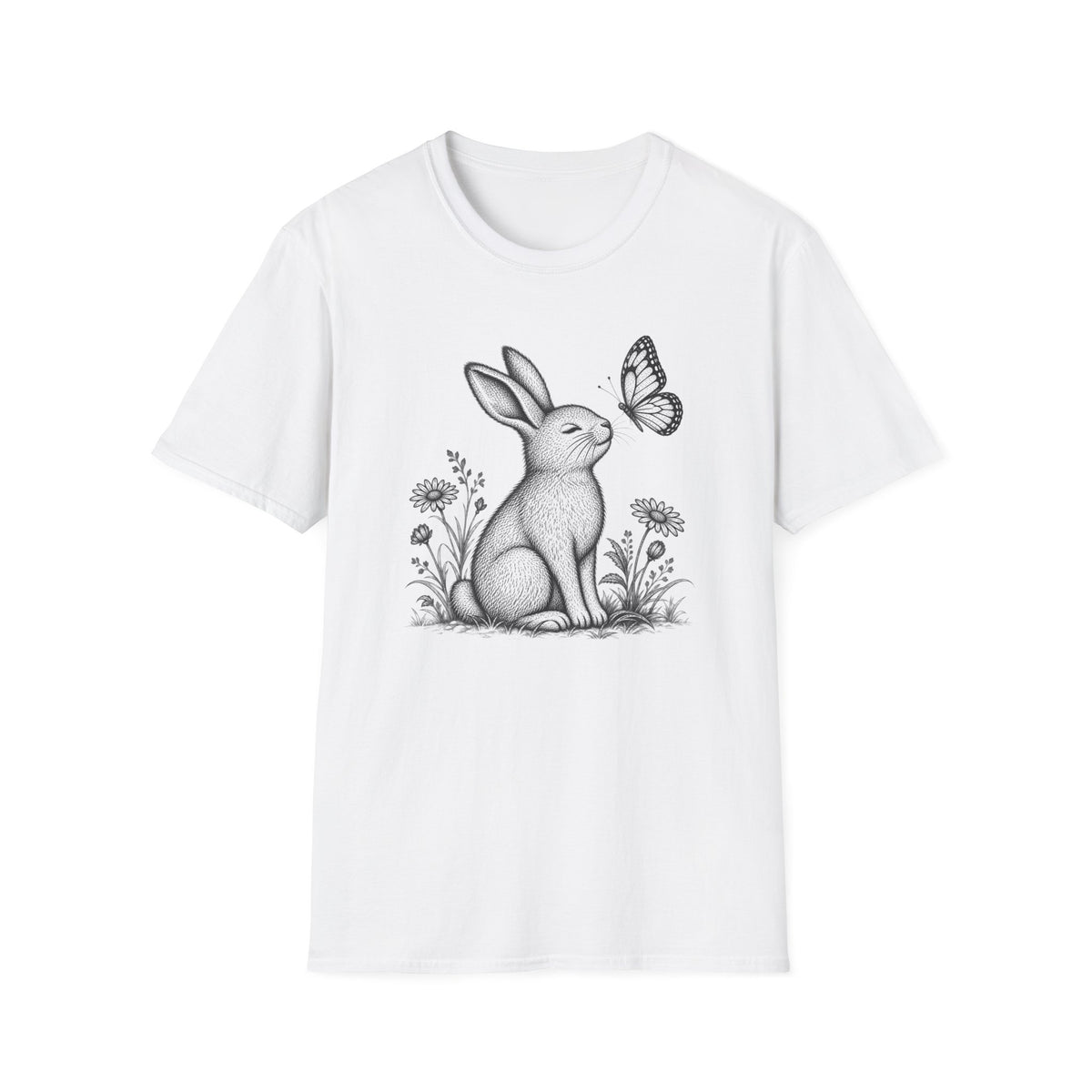 Rabbit Admiring Butterfly T-Shirt