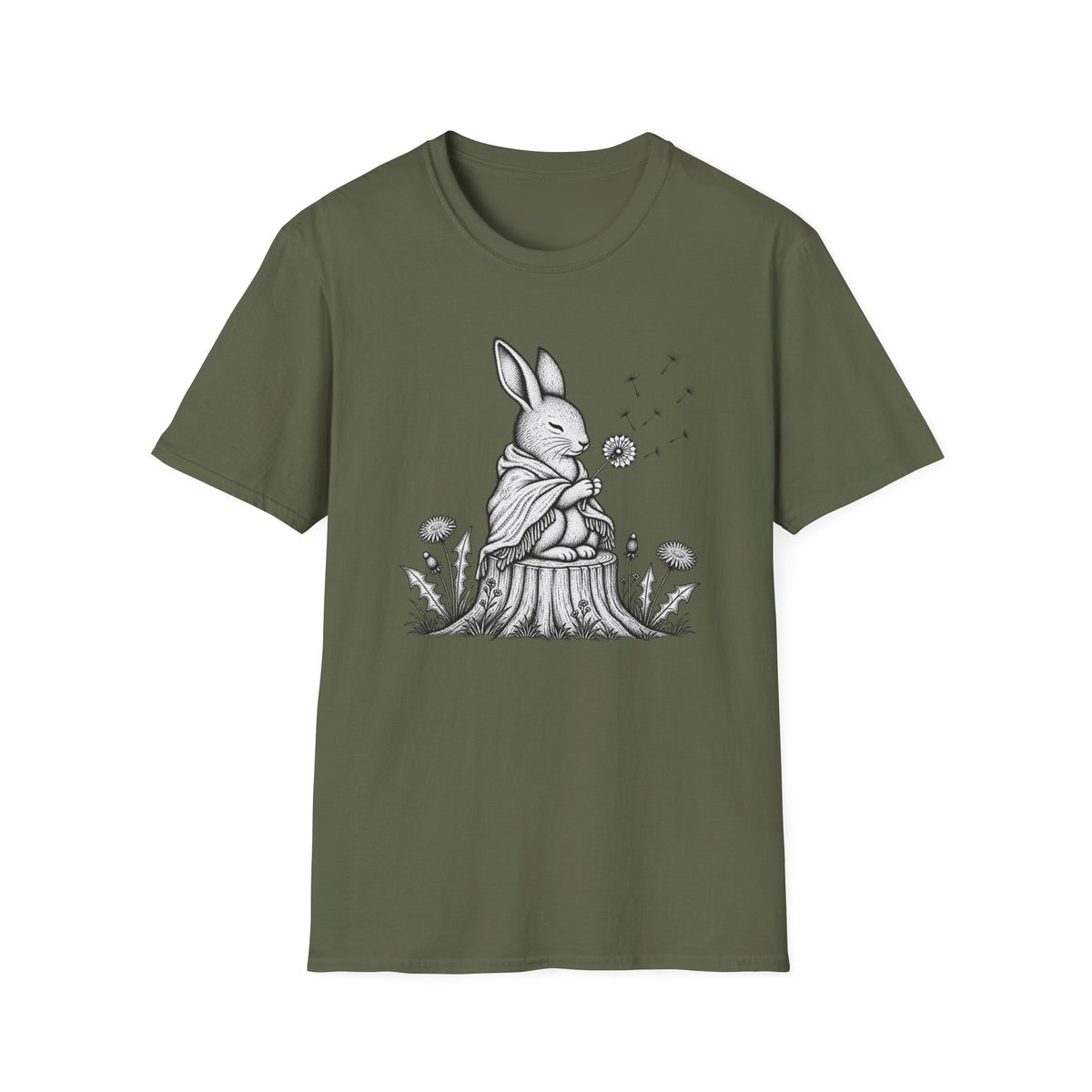 Rabbit Blowing Dandelion With a Blanket T-Shirt