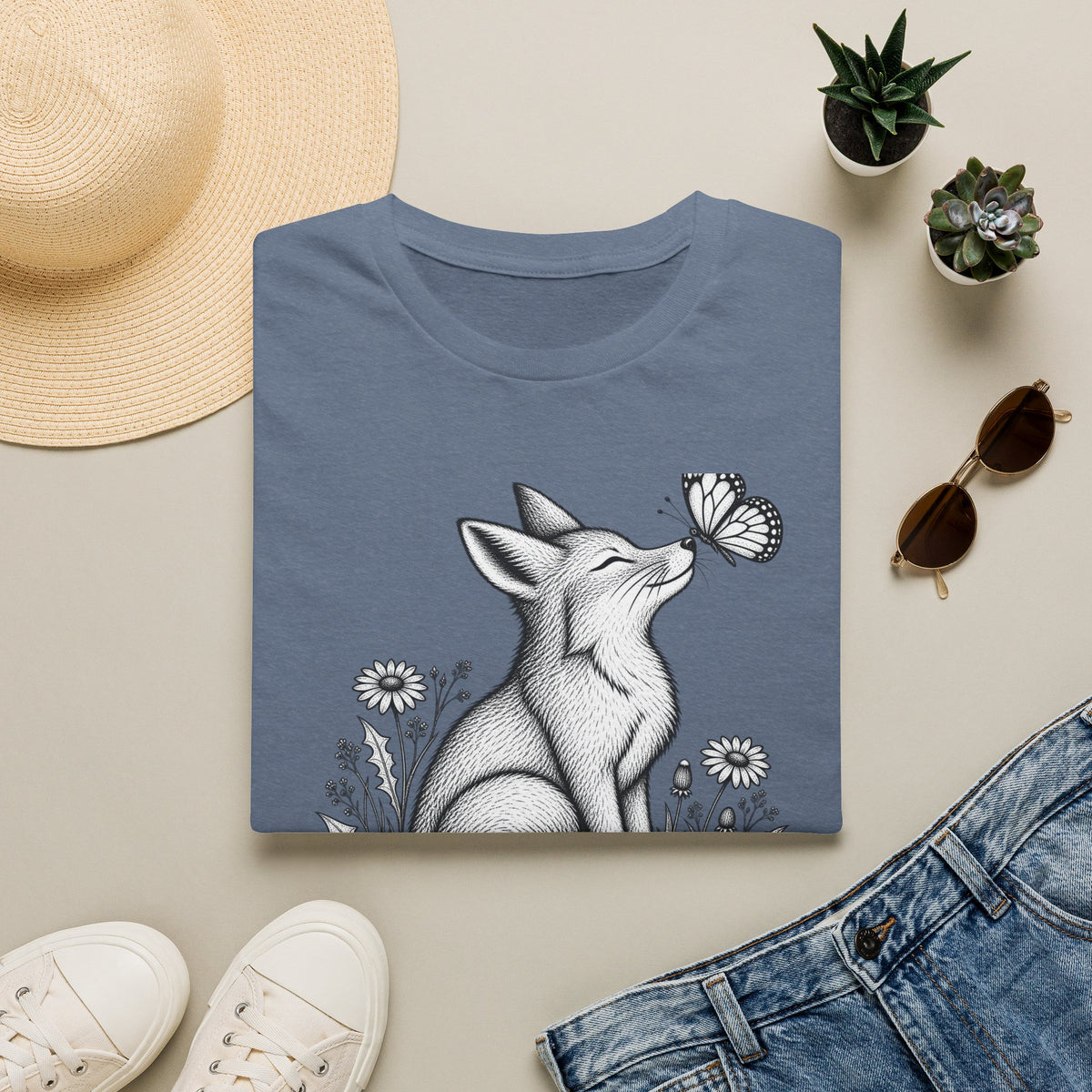Fox Admiring Butterfly T-Shirt