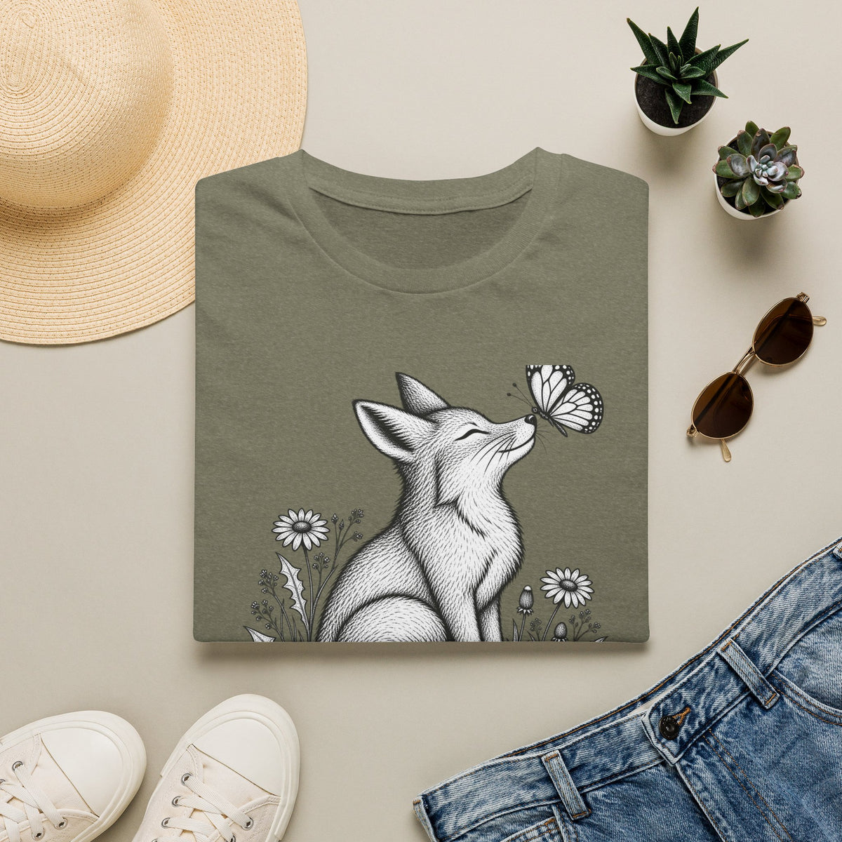 Fox Admiring Butterfly T-Shirt