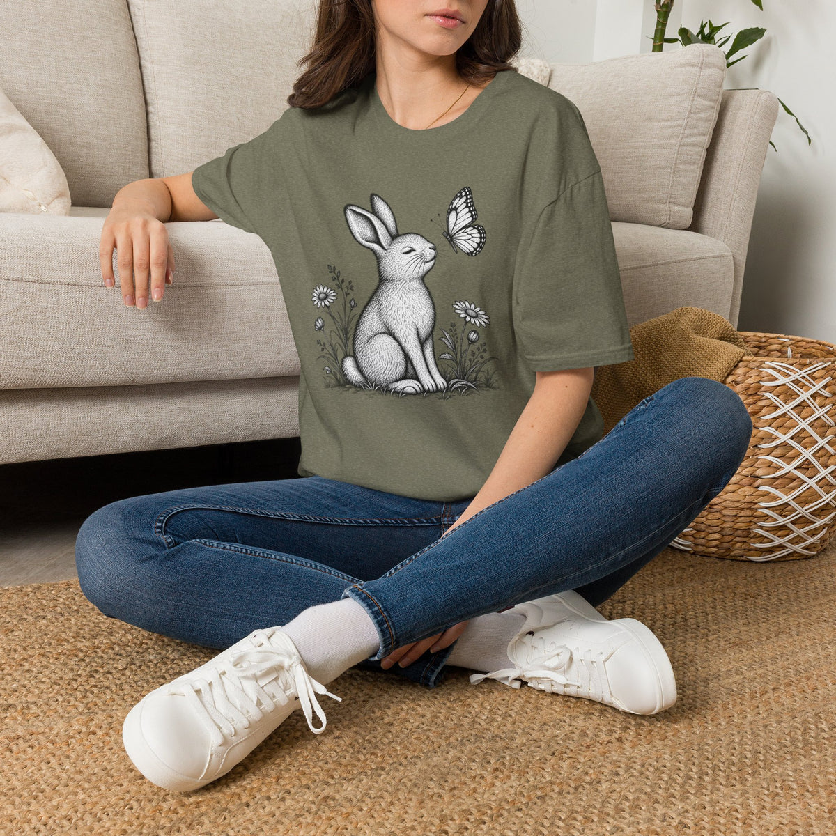 Rabbit Admiring Butterfly T-Shirt