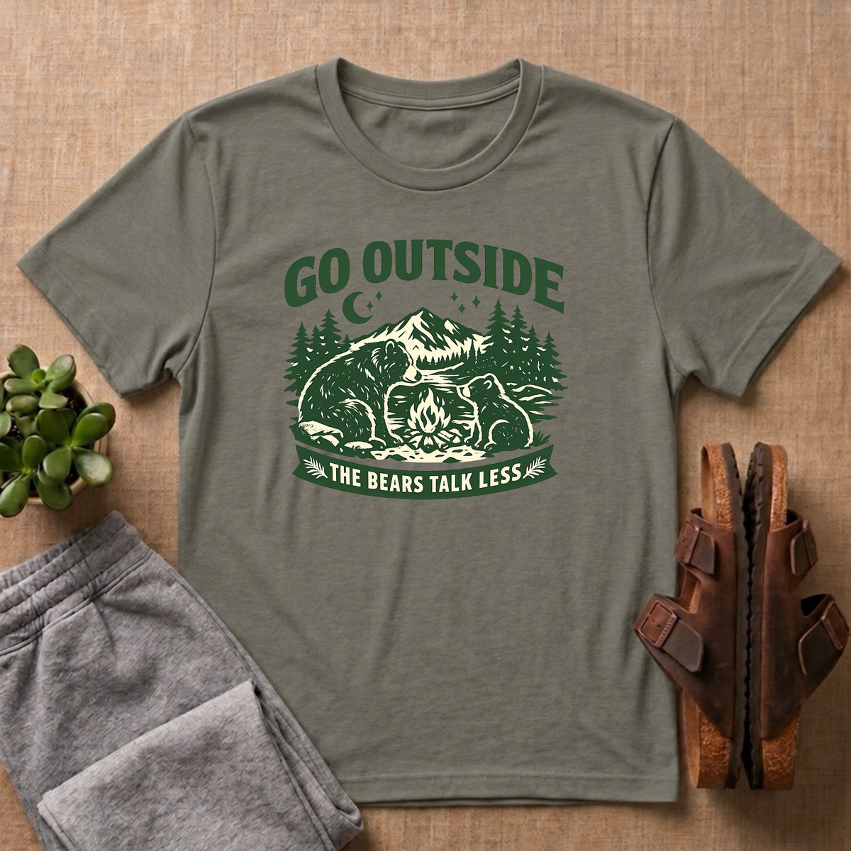 Go Outside The Bears Talk Less T-Shirt
