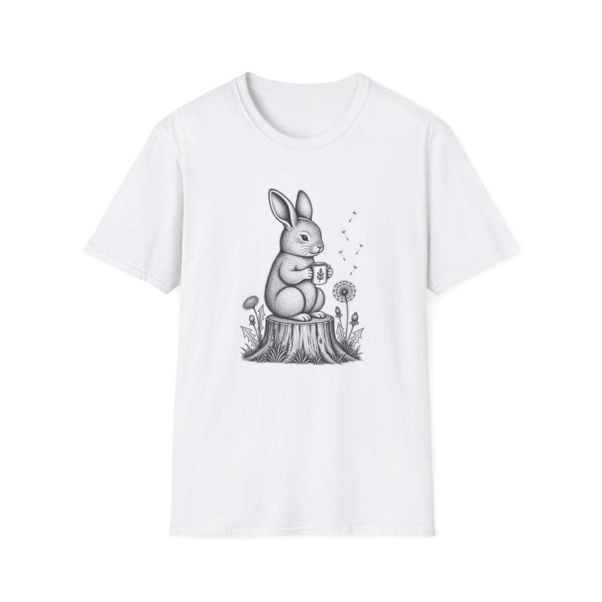 Rabbit Drinking Coffee T-Shirt