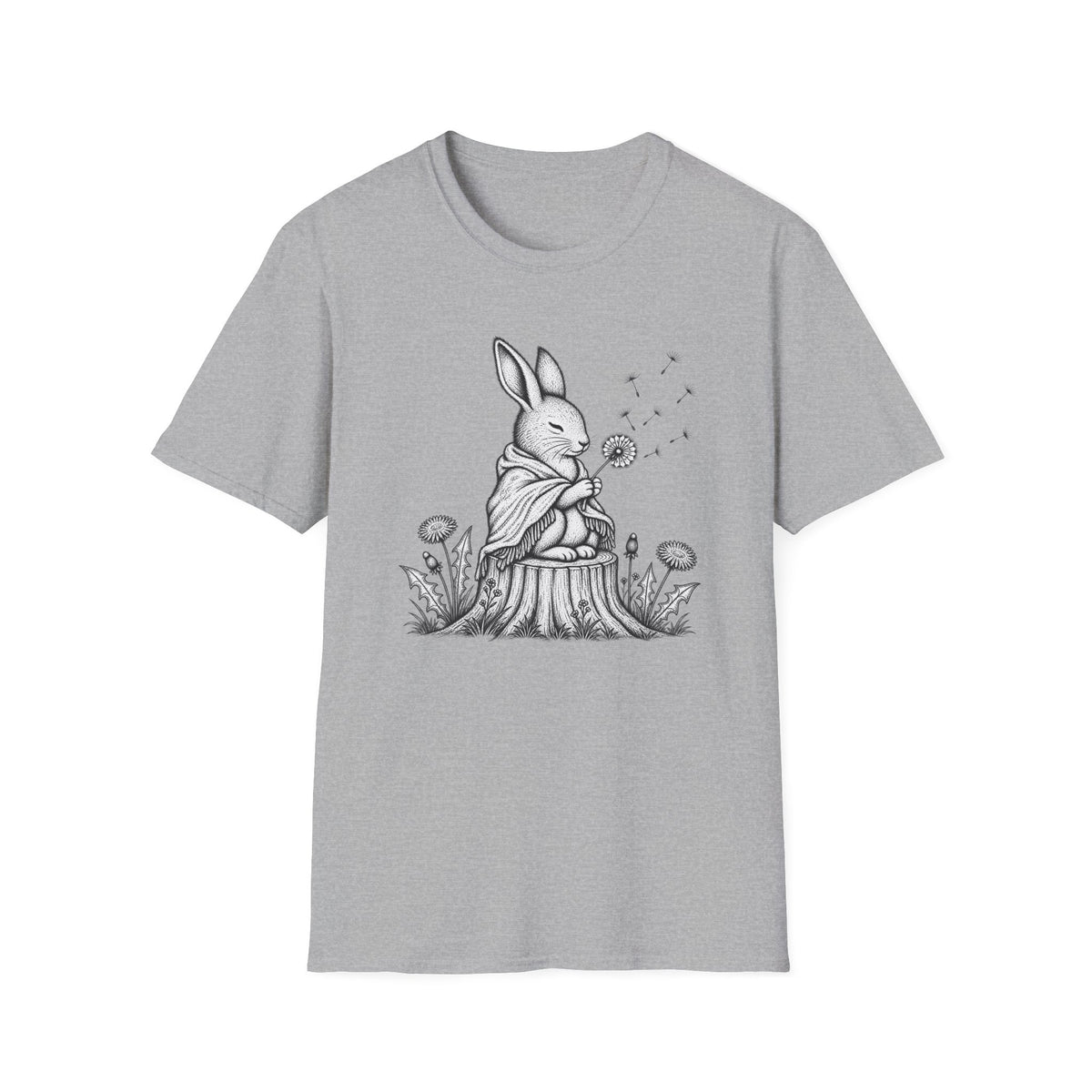 Rabbit Blowing Dandelion With a Blanket T-Shirt