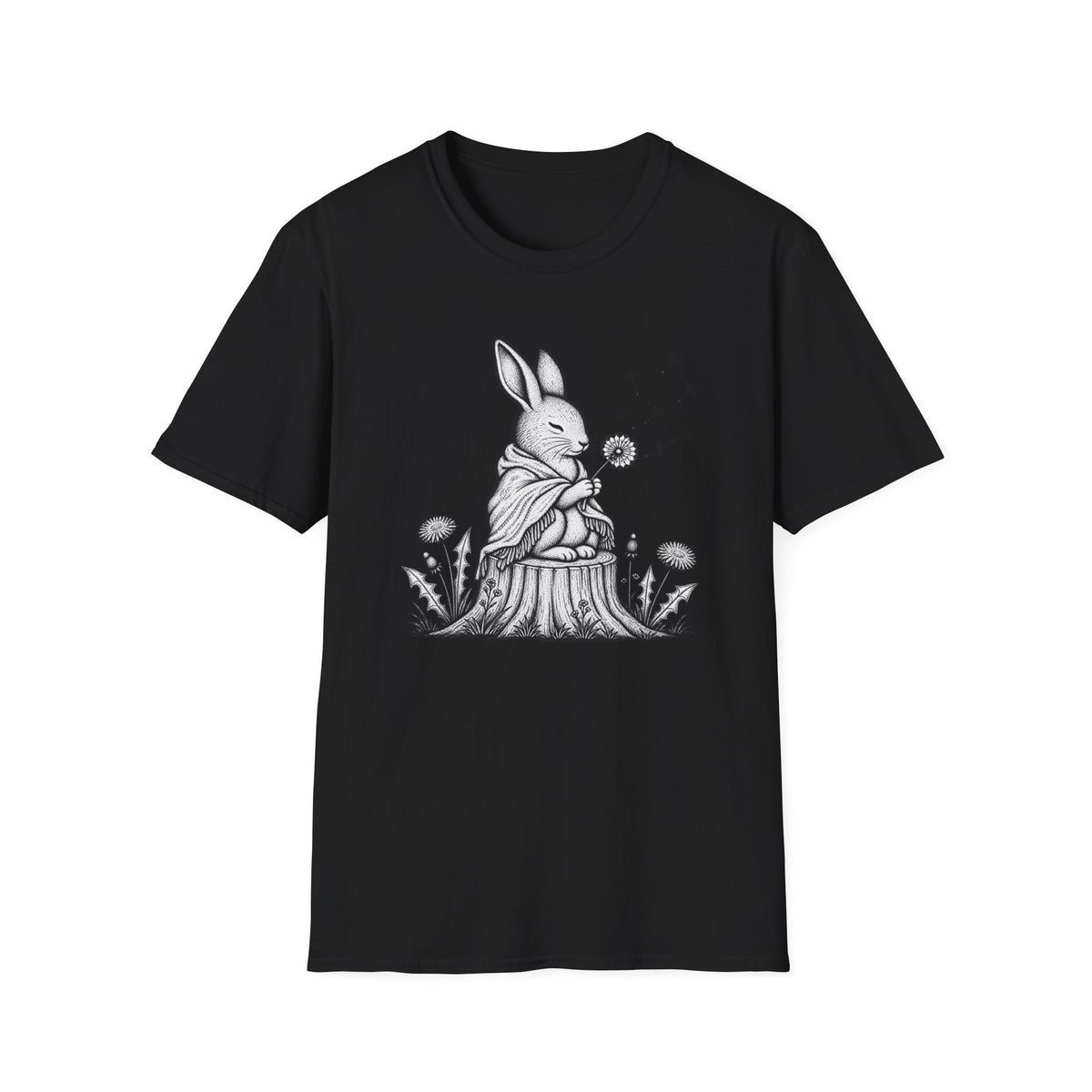 Rabbit Blowing Dandelion With a Blanket T-Shirt