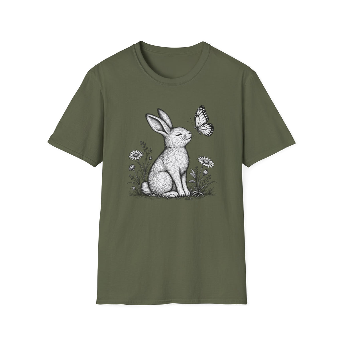 Rabbit Admiring Butterfly T-Shirt