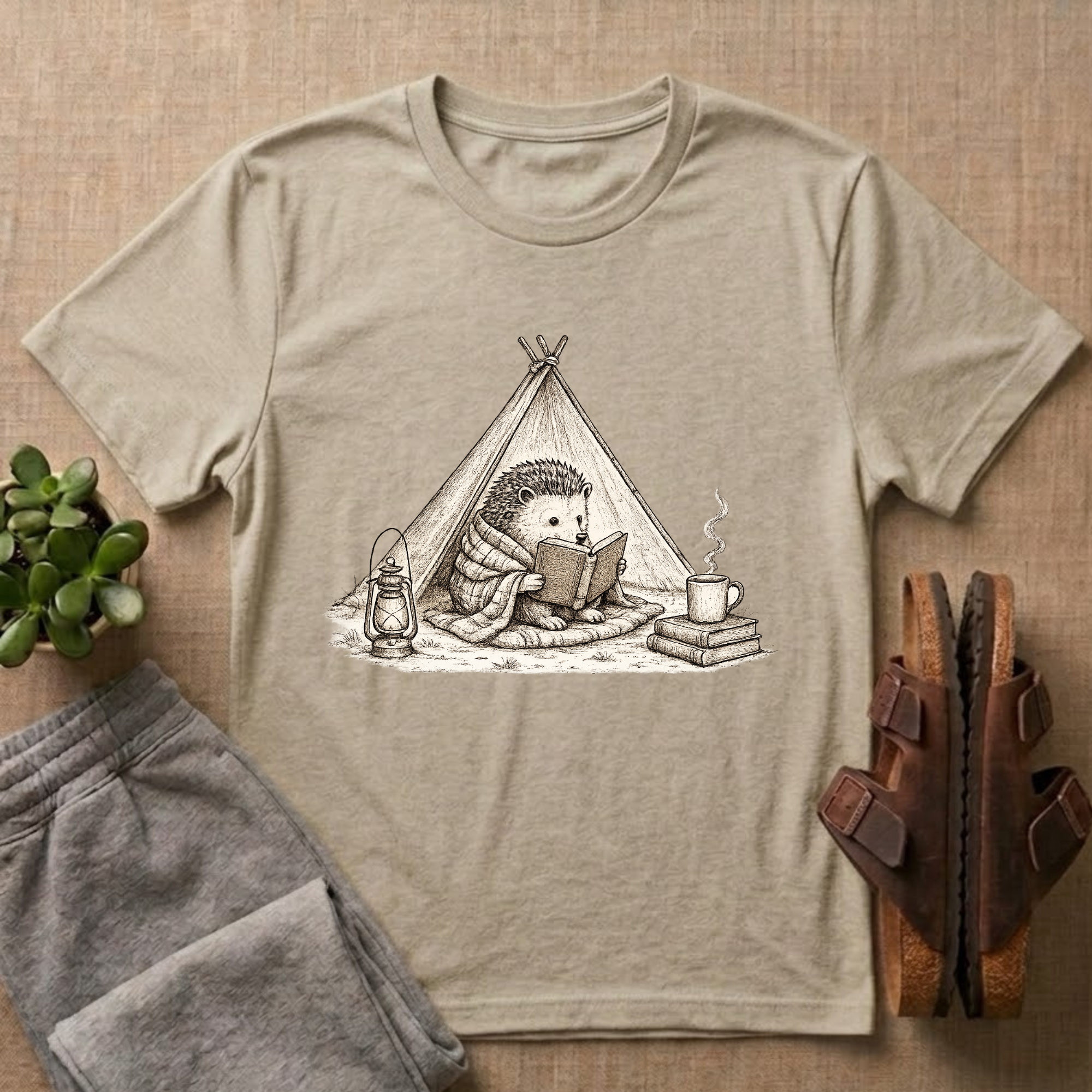 Hedgehog Camping T-Shirt