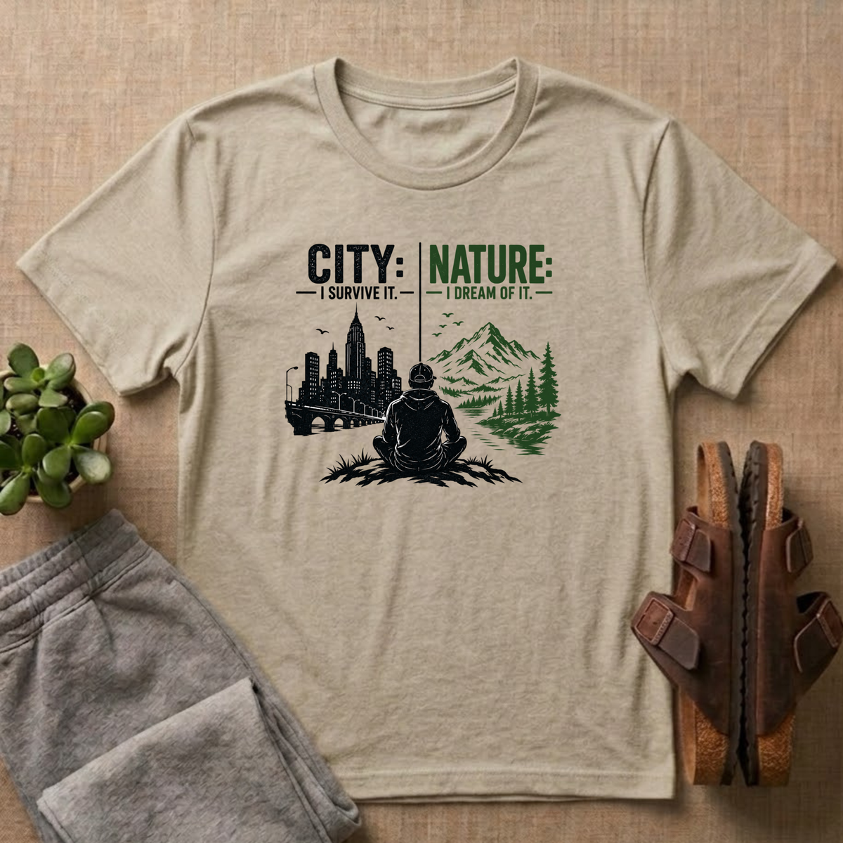 City: I Survive It, Nature: I Dream Of It T-shirt