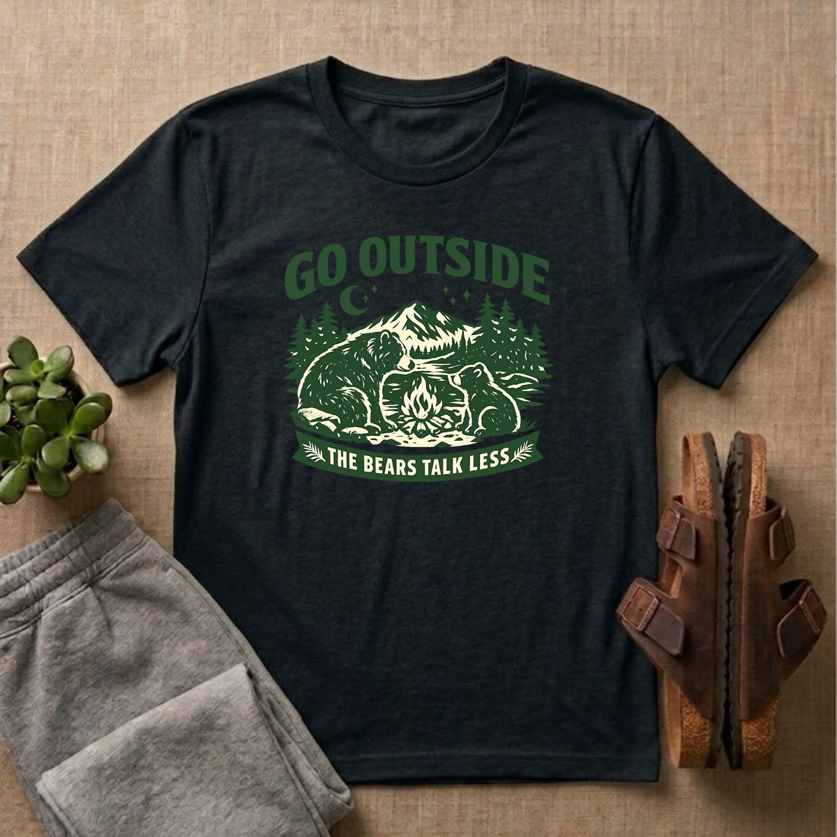 Go Outside The Bears Talk Less T-Shirt