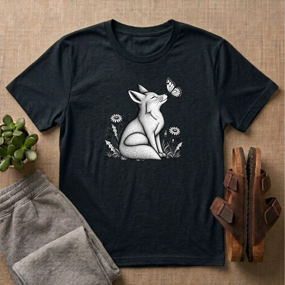 Fox Admiring Butterfly T-Shirt