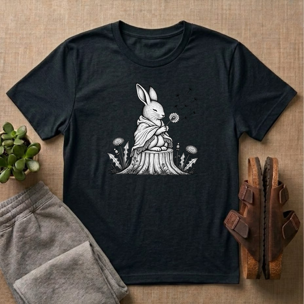 Rabbit Blowing Dandelion With a Blanket T-Shirt