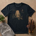 Owl Drinking Coffee T-Shirt