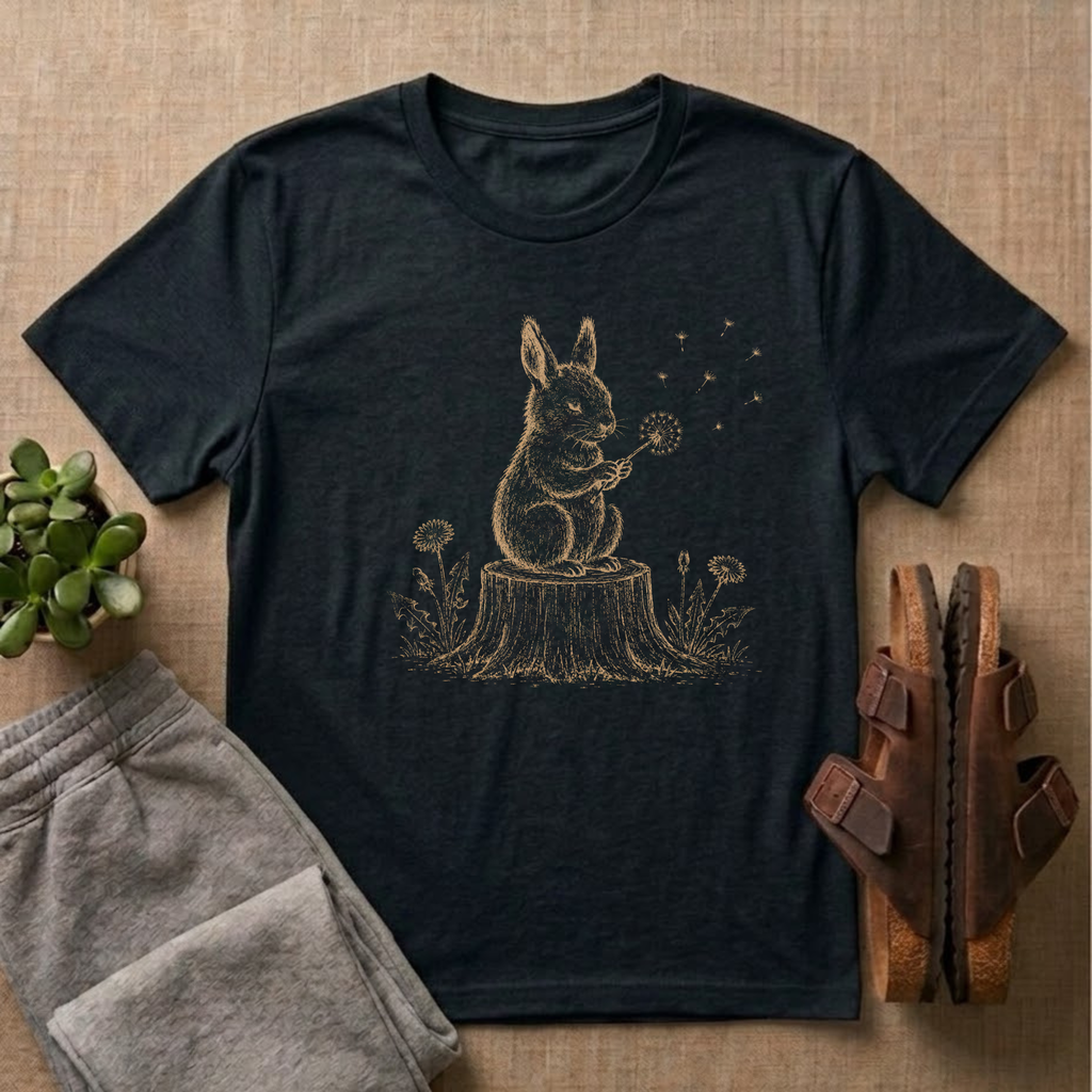 Rabbit Blowing Dandelion T-Shirt