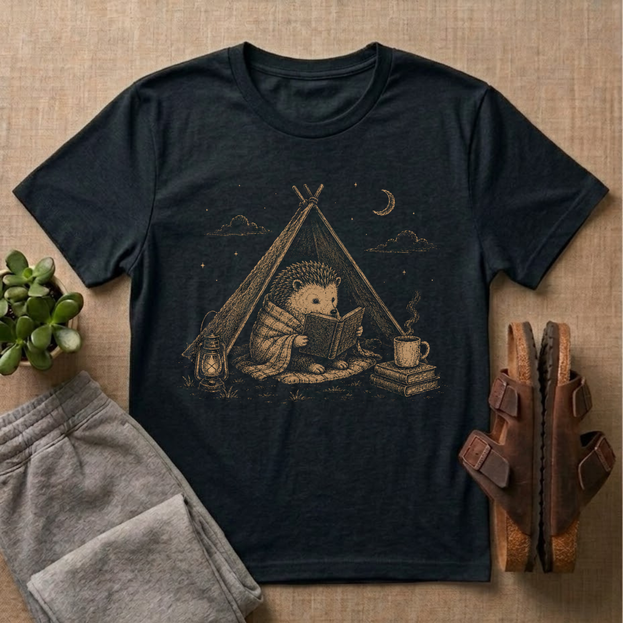 Hedgehog Camping T-Shirt
