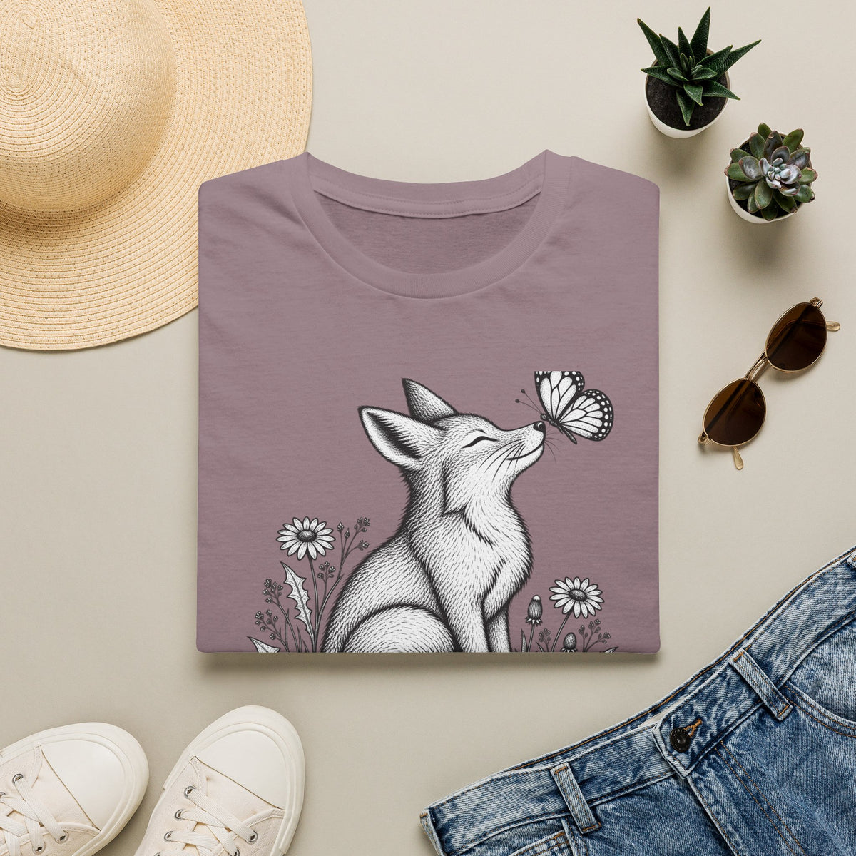 Fox Admiring Butterfly T-Shirt