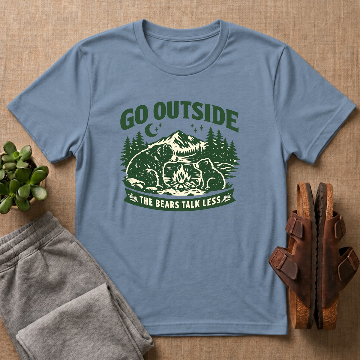 Go Outside The Bears Talk Less T-Shirt