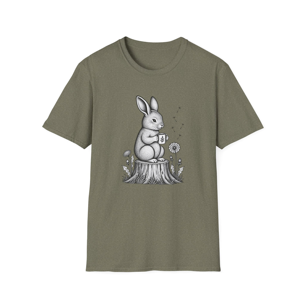 Rabbit Drinking Coffee T-Shirt