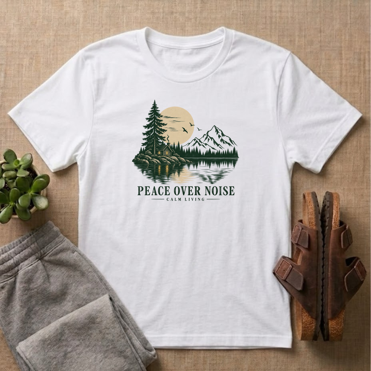 Peace Over Noise - Calm Living T-Shirt
