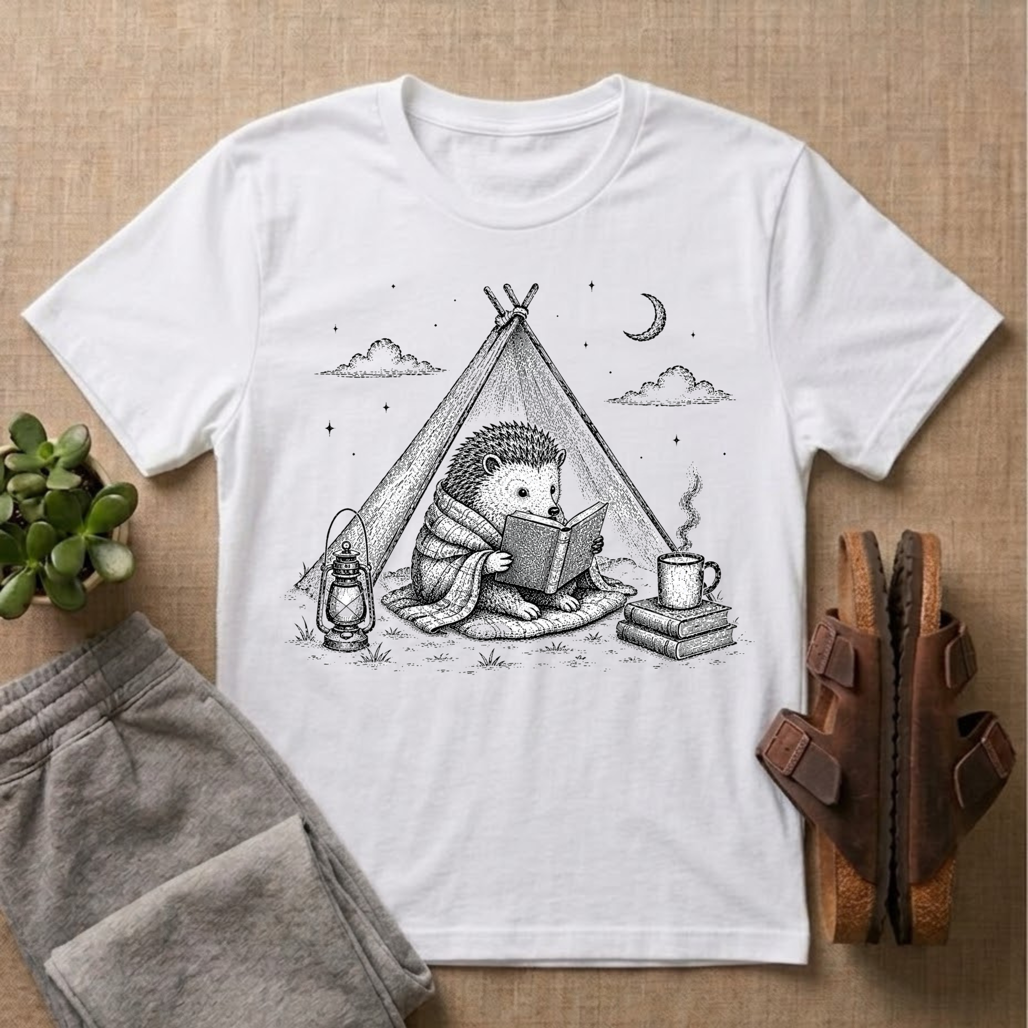 Hedgehog Camping T-Shirt
