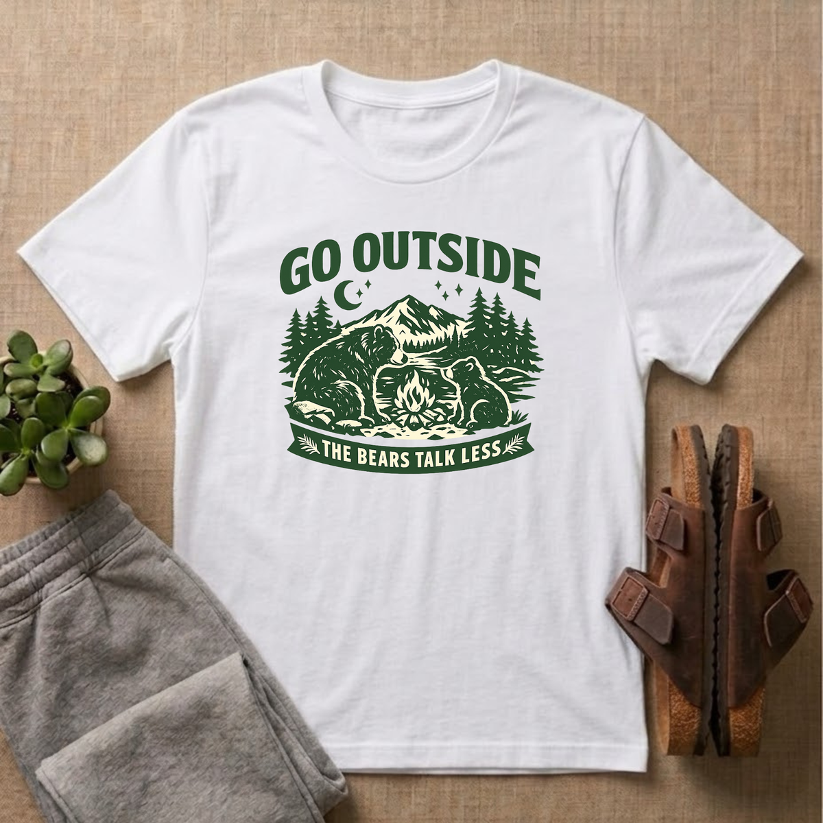 Go Outside The Bears Talk Less T-Shirt