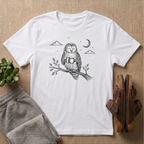 Owl Drinking Coffee T-Shirt