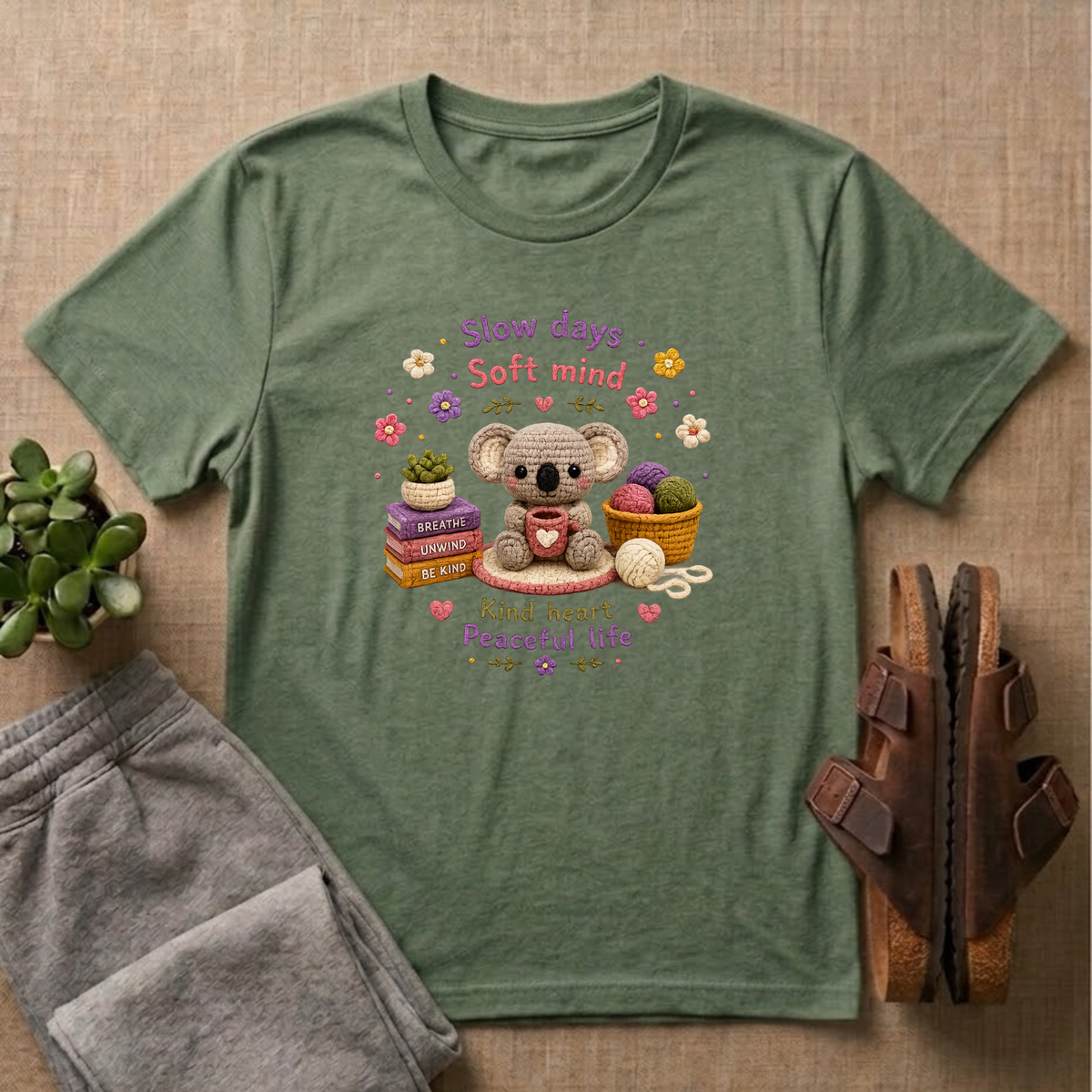 Slow Days, Soft Mind, Kind Heart T-shirt