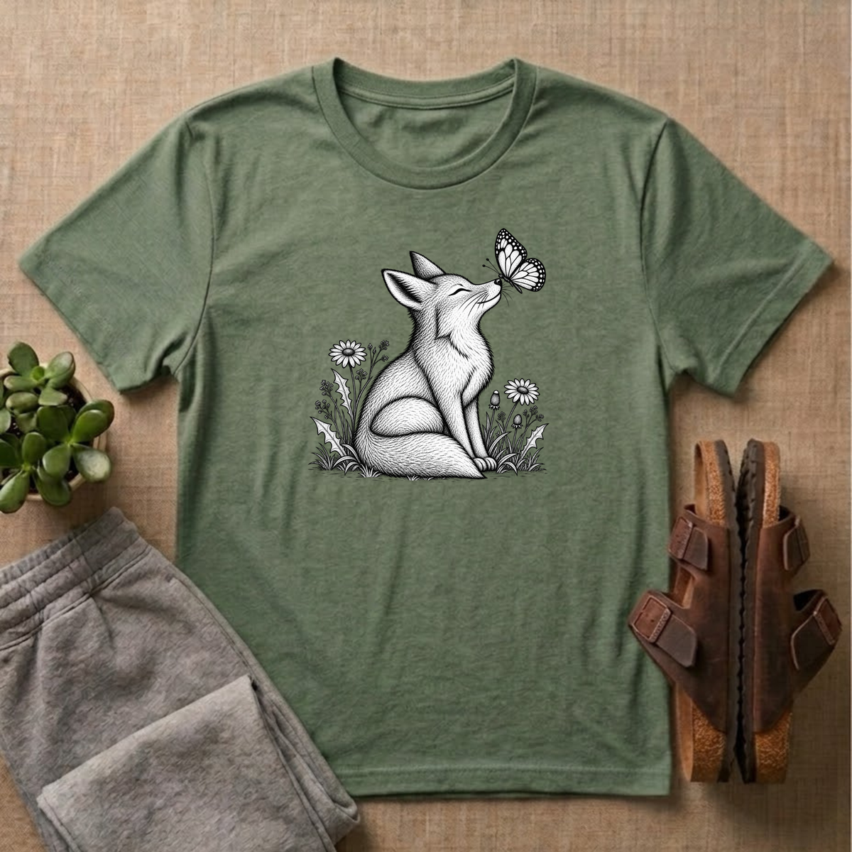 Fox Admiring Butterfly T-Shirt