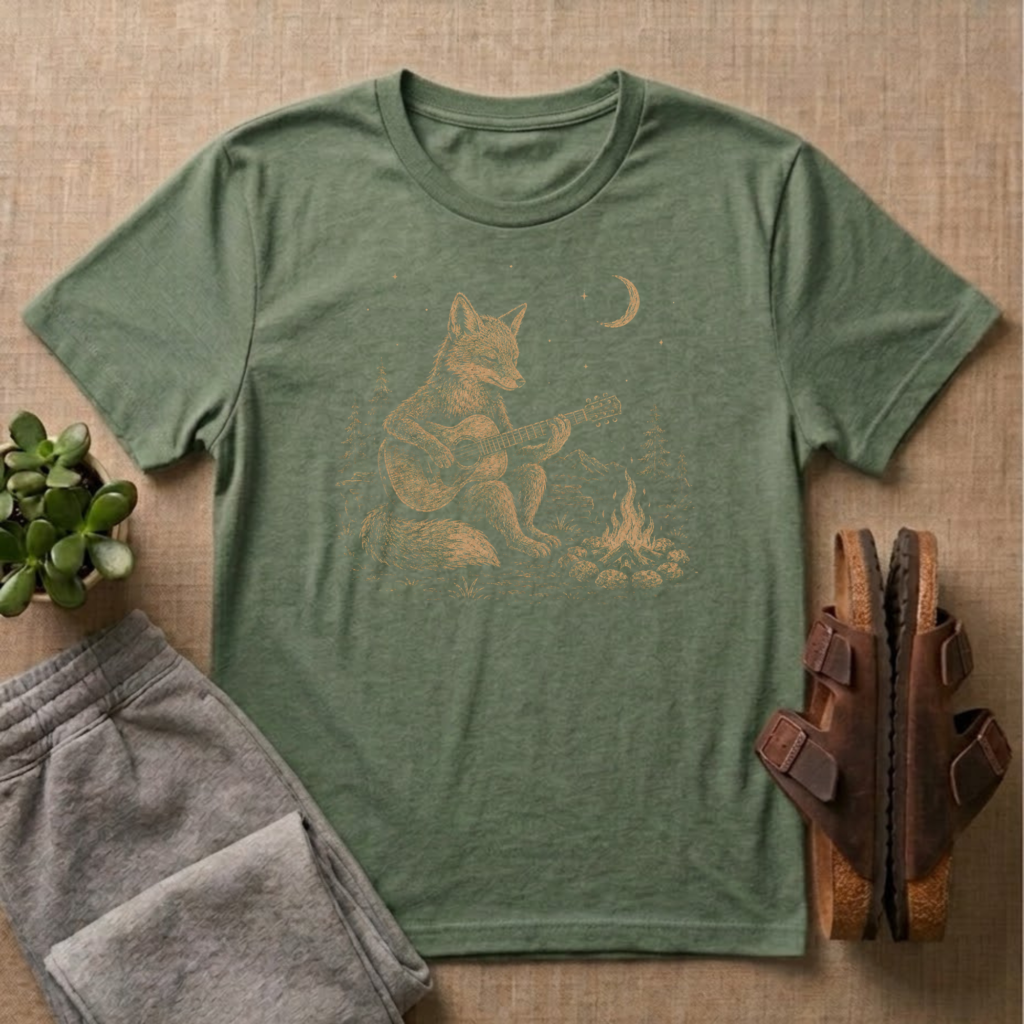Fox Playing Music T-Shirt