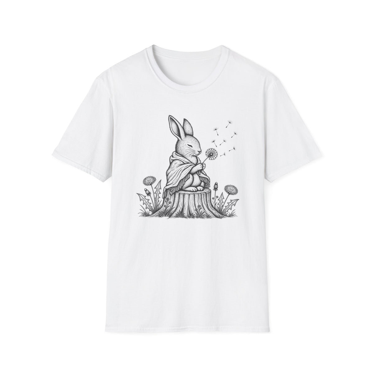 Rabbit Blowing Dandelion With a Blanket T-Shirt
