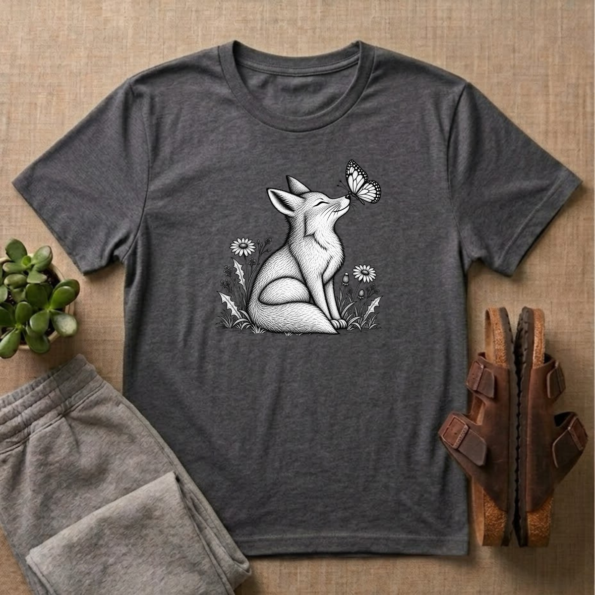 Fox Admiring Butterfly T-Shirt