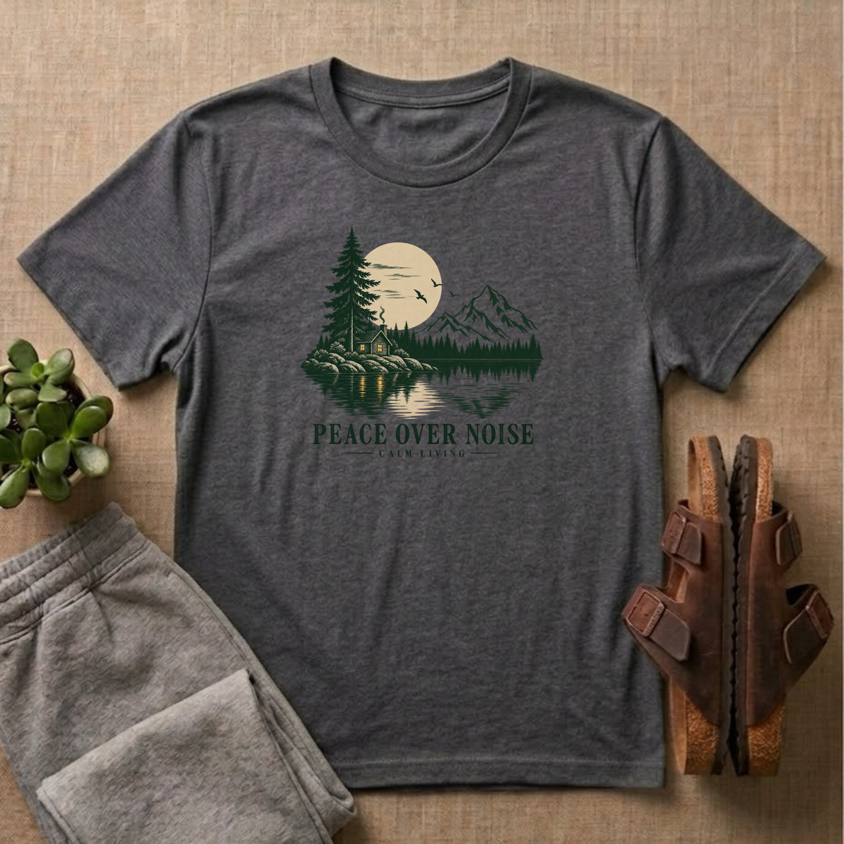 Peace Over Noise - Calm Living T-Shirt