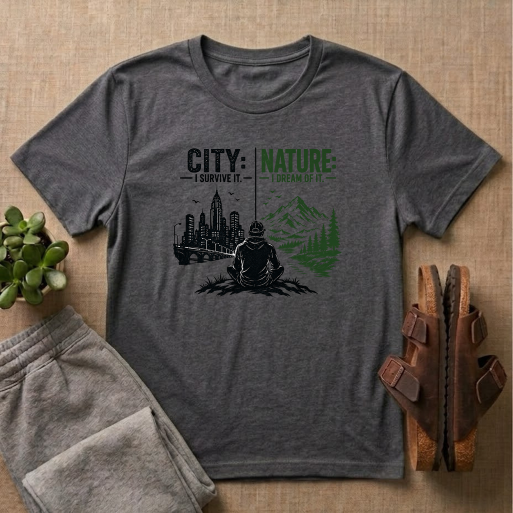 City: I Survive It, Nature: I Dream Of It T-shirt
