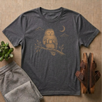 Owl Drinking Coffee T-Shirt