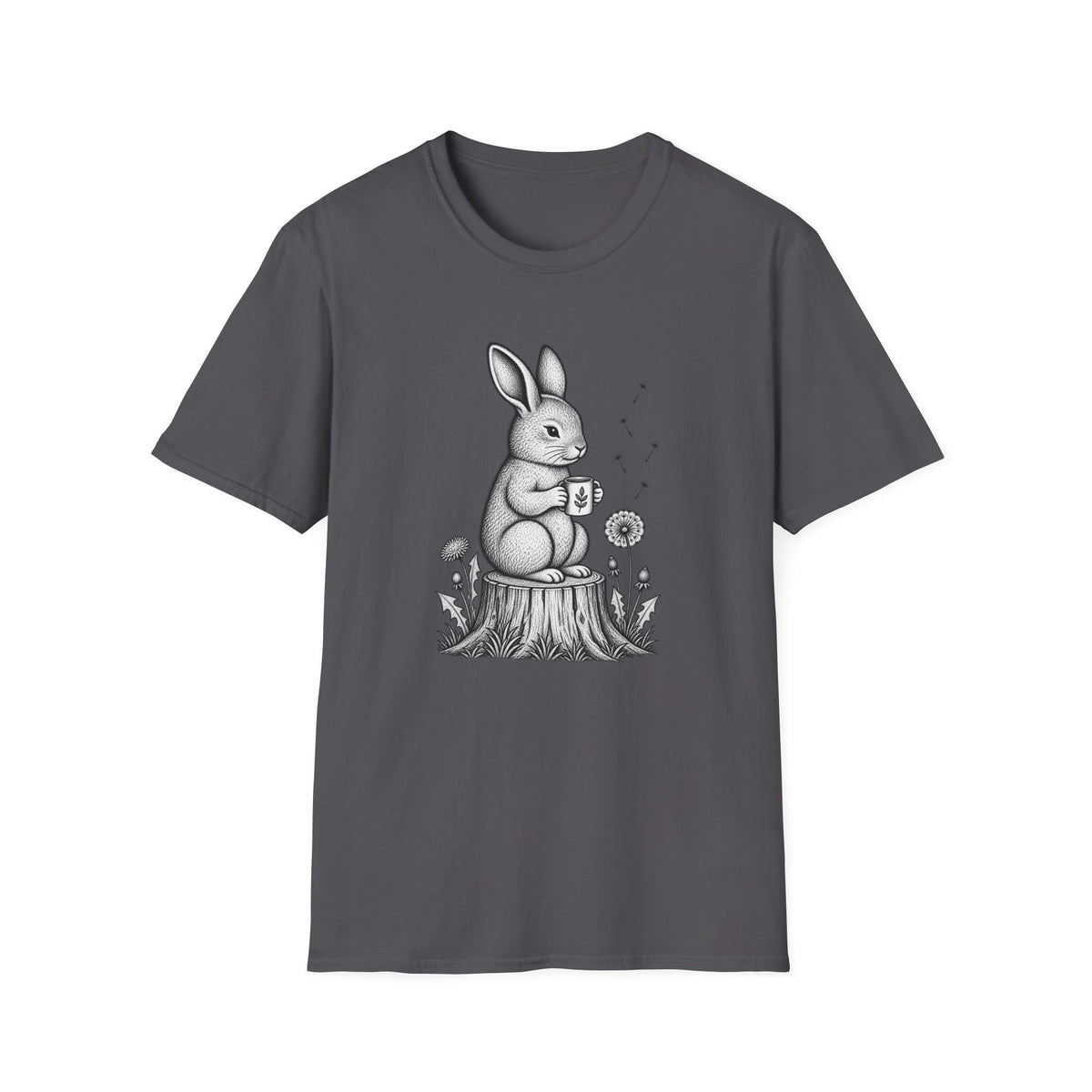 Rabbit Drinking Coffee T-Shirt
