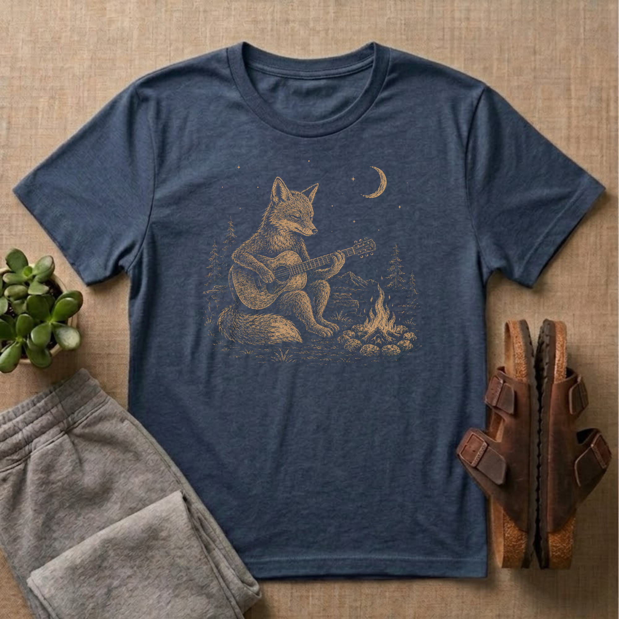 Fox Playing Music T-Shirt