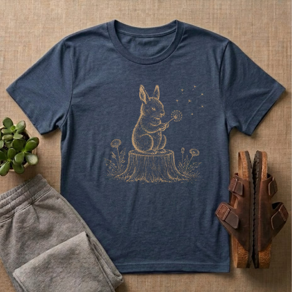 Rabbit Blowing Dandelion T-Shirt