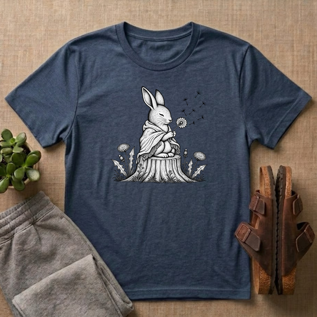 Rabbit Blowing Dandelion With a Blanket T-Shirt
