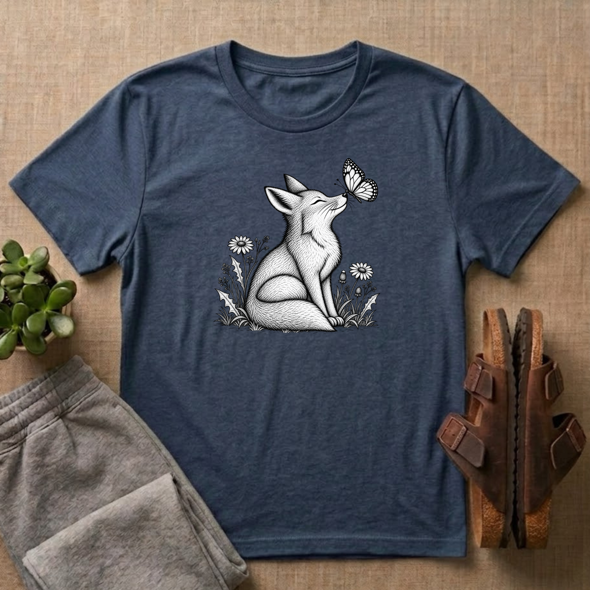 Fox Admiring Butterfly T-Shirt