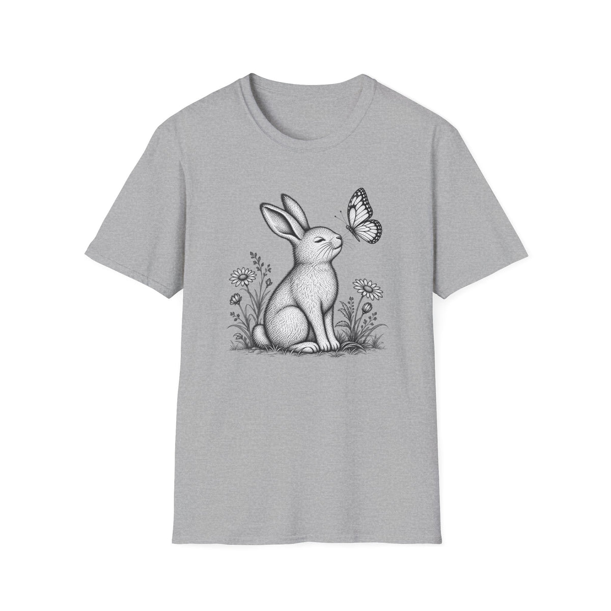 Rabbit Admiring Butterfly T-Shirt