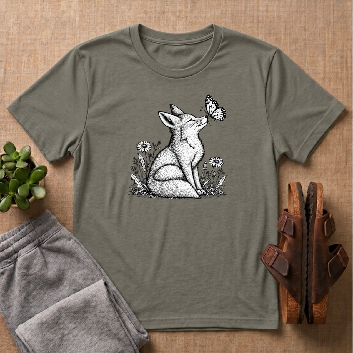 Fox Admiring Butterfly T-Shirt
