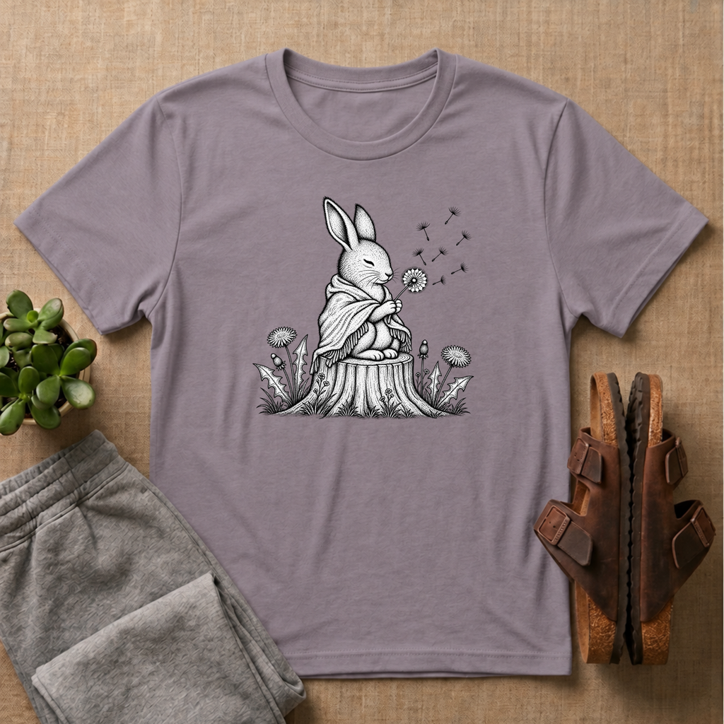 Rabbit Blowing Dandelion With a Blanket T-Shirt