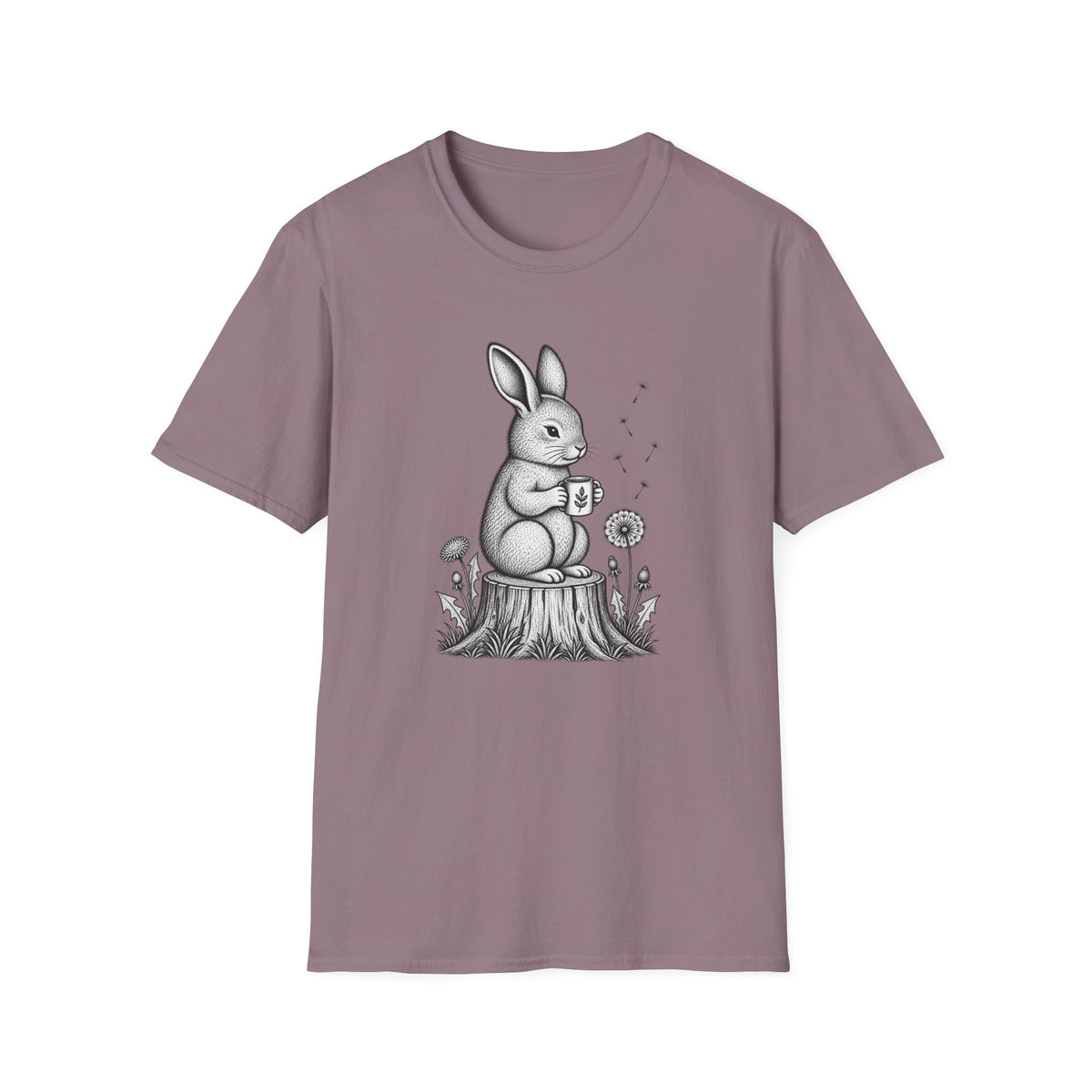 Rabbit Drinking Coffee T-Shirt