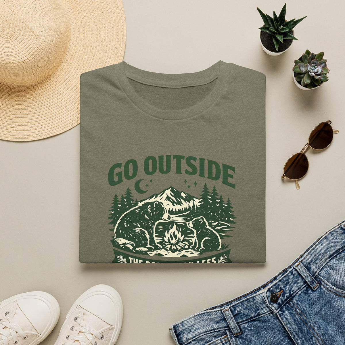 Go Outside The Bears Talk Less T-Shirt