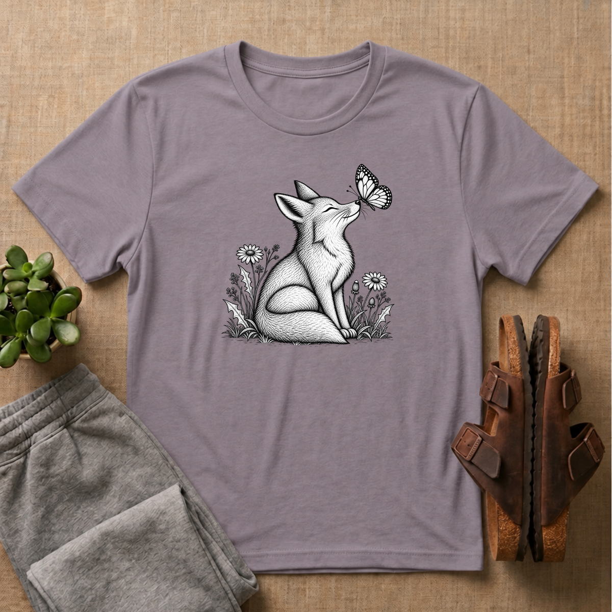 Fox Admiring Butterfly T-Shirt