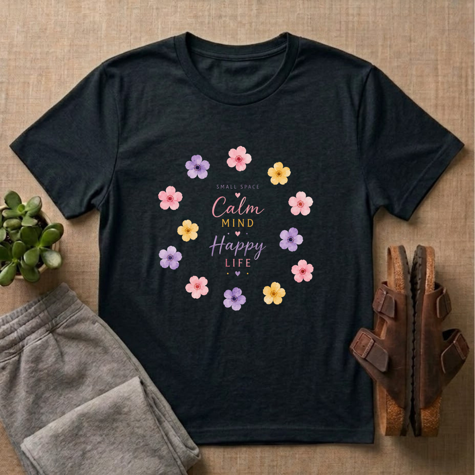 Calm Mind Happy Life T-Shirt