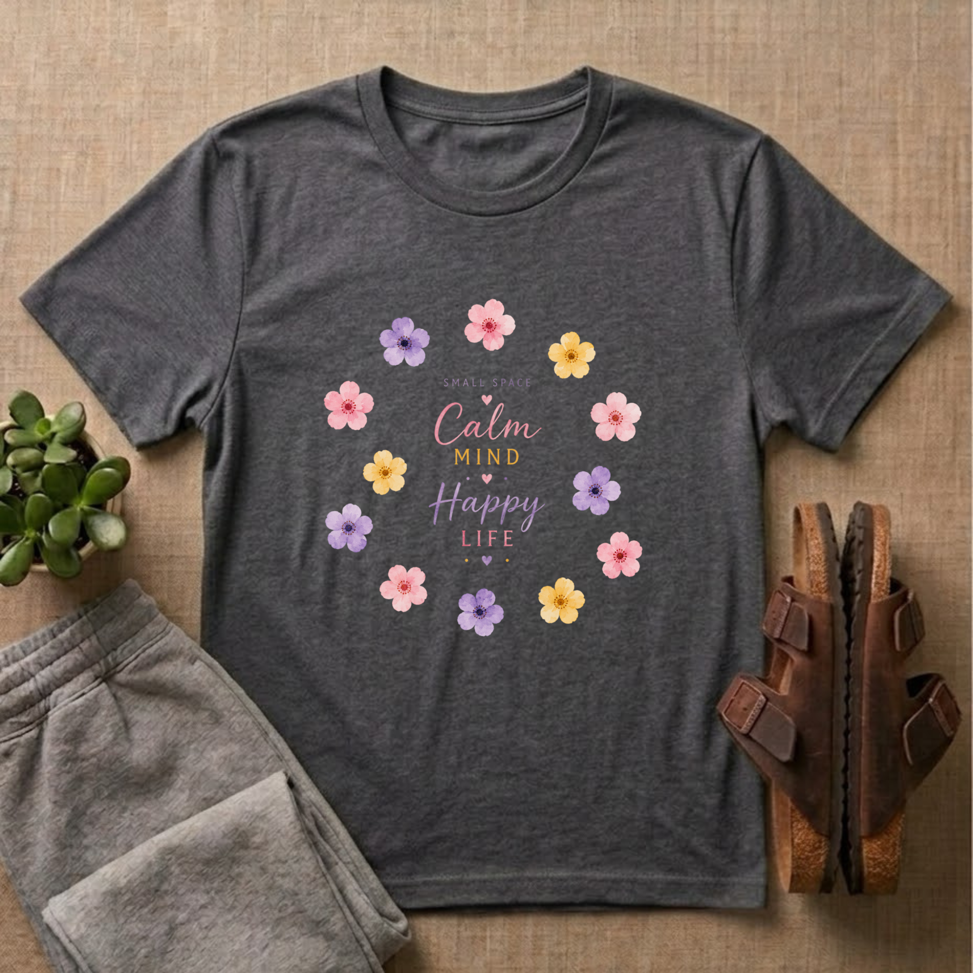 Calm Mind Happy Life T-Shirt
